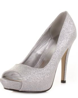 High-Heel-Peep-Toe-Silver-Glitter-Court-Prom-Shoes-SIZE-5-0