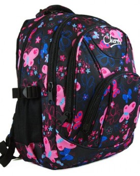 High-Quality-Small-Large-Womens-Girls-Butterfly-Hearts-Chervi-College-School-Backpack-Hand-Luggage-Bag-Large-Black-Butterfly-0
