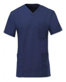 Hospital-Scrub-Tunic-Top-Unisex-Medical-Doctors-Work-Wear-Medium-38-40-Navy-0