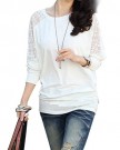 ISASSY-Womens-Ladies-Stylish-Sexy-Hot-Loose-Batwing-Dolman-Lace-Blouses-Top-T-shirt-Batwing-Style-Long-Sleeves-Loose-Style-0
