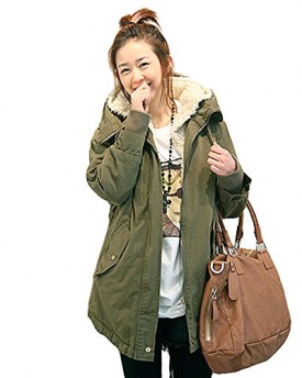 Imixcity-Womens-Coat-Winter-Hooded-Army-Green-Large-0
