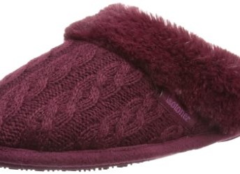 Isotoner-Womens-Cable-Knit-Pillowstep-Mule-Berry-Slippers-95327BER6-6-UK-39-EU-0