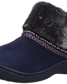 Isotoner-Womens-Pillowstep-Boot-with-Fur-Cuff-Slippers-95356NAV7-Navy-7-UK-40-EU-Regular-0