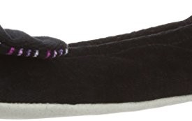 Isotoner-Womens-Velour-Big-Bow-Ballerina-Slippers-97618BPSM-Black-with-Stripe-5-UK-38-EU-Regular-0