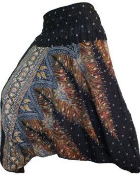 JEP01-Hippy-Hippie-Boho-Festival-Peacock-Genie-Aladdin-Harem-Pants-Trousers-Jumpsuit-BLACK-0