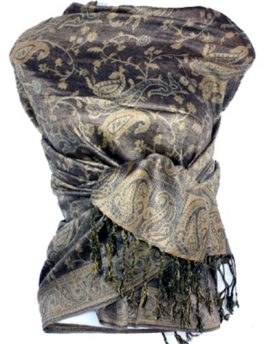 Jacquard-Paisley-Eastern-Motif-Pashmina-Shawl-Scarf-Stole-Wrap-Khaki-Sand-0