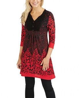 Joe-Browns-Womens-Coming-Up-Roses-34-Sleeved-Tunic-Top-BlackRed-10-0