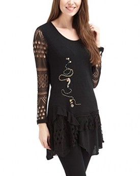 Joe-Browns-Womens-Luxe-Lace-Panel-Long-Sleeved-Tunic-Top-Black-12-0