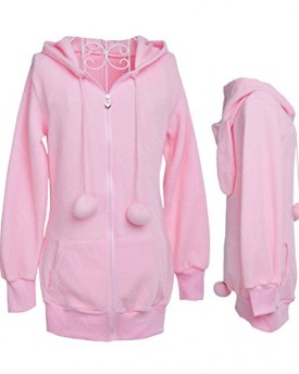 K9Q-Lady-Hot-Fashion-Cute-Bunny-Ears-Warm-Hoodie-Jacket-Coat-Outerwear-Shipped-With-Tracking-Number-A-Free-Gift-0