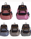 K9Q-Women-Girls-Striped-Canvas-Backpack-Book-Bag-Travel-Rucksack-School-Bag-Shoulder-Bag-Satchels-Shipped-With-Tracking-No-A-Exclusive-Gift-Blue-0-6