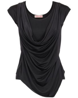 KRISP-Pleated-Cowl-Neck-Low-Cut-Tie-Back-Vest-Silk-Jersey-Top-Party-Evening-3540-Black14-0