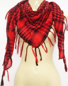 Kuldip-Unisex-Chequered-Arab-Arafat-Shemagh-Kafiyah-Desert-Style-Scarf-Throw-Black-Red-0