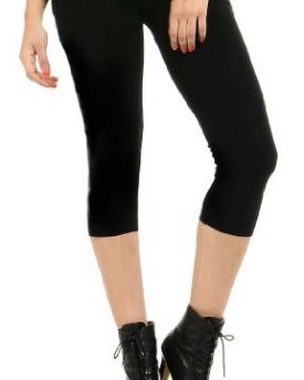 LADIES-COTTON-SOFT-STRETCH-PLAIN-34-UNDER-KNEE-LEGGINGS-COLOURS-SIZES-SAME-DAY-POSTING-Medium-UK-12-38-Black-0