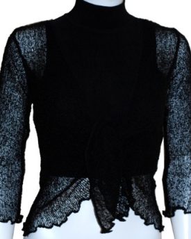 LADIES-PLAIN-KNIT-CROPPED-SHRUG-BOLERO-TOP-SEE-MASSIVE-RANGE-OF-COLOURS-Black-1-0