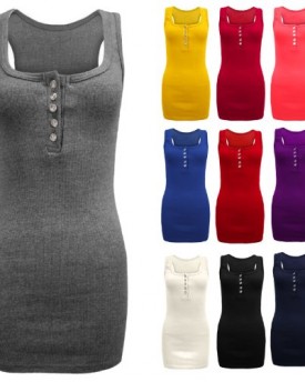 LADIES-STRETCH-SLEEVELESS-BODYCON-PLAIN-RACER-BACK-MUSCLE-WOMENS-RIB-VEST-TOP-0