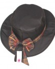 LADIES-WAX-HAT-WITH-BOW-BROWN-OR-GREEN-MEDIUM-58CM-GREEN-0-0