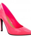 LADIES-WOMENS-BRIGHT-FLUORESCENT-NEON-POINTED-TOE-COURT-SHOES-HIGH-HEELS-SIZE-UK-6-Neon-Pink-0-0