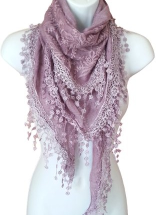 Lace-Triangle-Scarf-Floral-Embroidery-Tassel-Fashion-Purple-0