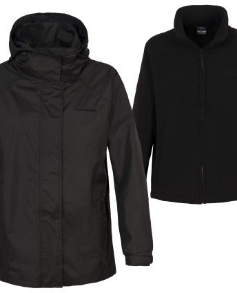 Ladies-3-in-1-Trespass-Bengairn-Waterproof-5000mm-Jacket-with-Detachable-Fleece-Black-Size-16-0