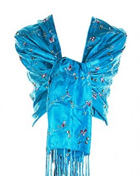 Ladies-Beautiful-Blue-Silk-Embroided-Wrap-Scarf-Shawl-Stole-Pashmina-0