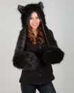 Ladies-Black-Faux-Fur-Husky-Wolf-Style-Super-Warm-Animal-Hat-with-Attached-Scarf-0-1