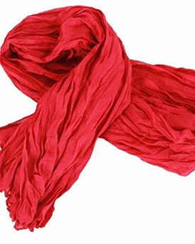 Ladies-Block-Coloured-Crinkle-Scarf-Ruby-Red-0