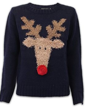 Ladies-Brave-Soul-Jumpers-49REINDEER-Navy-Medium-0