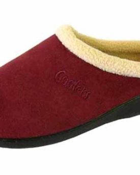 Ladies-COOLERS-Slip-on-Mule-Slippers-MICROSUEDE-Fleece-Lined-289-UK-6-Burgundy-0