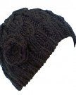 Ladies-Cable-Knit-Beanie-Hat-with-Crochet-Rose-BLACK-0