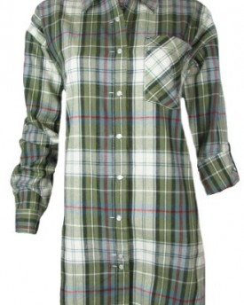 Ladies-Checked-Shirts-Long-Loose-Fit-Check-Blouses-with-Pockets-OLIVE-EU-44-UK-16-0