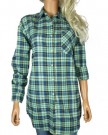 Ladies-Checked-Shirts-Long-Loose-Fit-Check-Blouses-with-Pockets-OLIVE-EU-44-UK-16-0-4