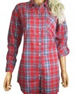 Ladies-Checked-Shirts-Long-Loose-Fit-Check-Blouses-with-Pockets-OLIVE-EU-44-UK-16-0-5