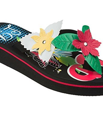 Ladies-Colourful-Summer-Beach-Flip-Flop-Sandals-Size-3-to-8-UK-5-UK-38-EURO-Black-Red-0