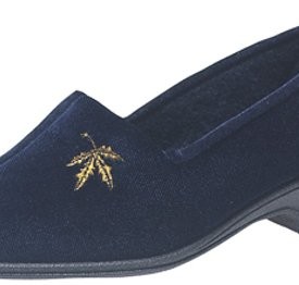 Ladies-Cuban-Heel-Slippers-Navy-Blue-size-7-UK-0