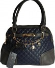 Ladies-Designer-Embossed-Charm-Detail-Shoulder-Tote-Handbag-0
