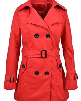 Ladies-Double-Brested-Mac-Jacket-Trench-Coat-Red-14-0