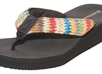 Ladies-Dunlop-Brown-Beige-Summer-Sandals-Flip-Flops-Casual-New-Wedge-Toe-Post-0