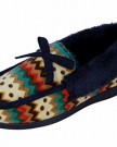 Ladies-Famous-DUNLOP-Fur-Collar-Moccasin-style-Slippers-BRIDIE-warm-lining-rubber-sole-NAVY-size-6-UK-0
