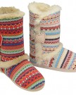 Ladies-Famous-Dunlop-ANNABELLE-Nordic-Bootee-slippers-faux-fur-lining-CREAM-MULTI-sizes-Medium-UK-sizes-5-6-0-0
