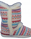 Ladies-Famous-Dunlop-ANNABELLE-Nordic-Bootee-slippers-faux-fur-lining-CREAM-MULTI-sizes-Medium-UK-sizes-5-6-0-1
