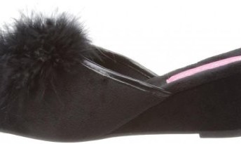 Ladies-Famous-Dunlop-Boa-jewelled-wedge-heel-mule-slippers-size-6-UK-0