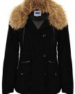 Ladies-Faux-Fur-Trim-Lined-Warm-Winter-Womens-Short-Parka-Jacket-Coat-Black-UK-10-0
