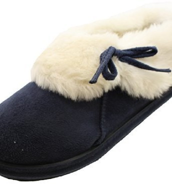 Ladies-Faux-Suede-Furry-Ankle-Bootee-Womens-Slippers-6-0