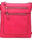 Ladies-Fuchsia-Pink-Cross-Body-Pouch-Faux-Leather-Handbag-0