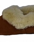 Ladies-Genuine-Sheepskin-Collar-Slippers-with-Soft-Sole-Brown-size-4-UK-0-1
