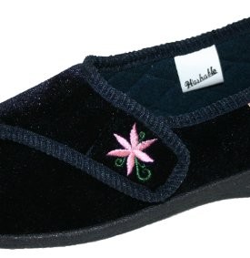 Ladies-Girls-Dunlop-Velcro-Fastening-Washable-Adjustable-Slippers-Sizes-3-8-5-UK-Navy-Blue-0