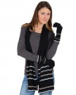 Ladies-Hallie-Winter-Accessory-Set-Scarf-Gloves-Black-Knit-Lacy-Crochet-Trim-0