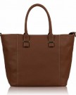 Ladies-Large-Faux-Leather-Fashion-ToteShopping-Bag-Detachable-Strap-Grab-Handles-Brown-0