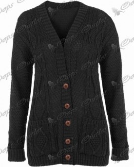 Ladies-Long-Chunky-Cable-Knitted-Button-Womens-Grandad-Long-Sleeve-Cardigan-8-14-0