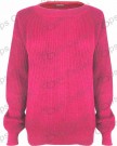 Ladies-Long-Sleeve-Chunky-Knitted-OverSized-Baggy-Womens-Plain-Jumper-Top-8-14-0-3